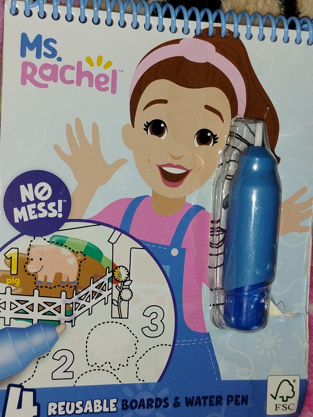 Ms. Rachel Kids Reusable Activity Set with Blue Pen and Pink Accents